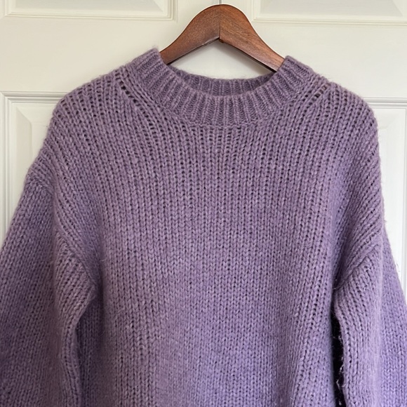 Aritzia Wilfred Purple Alpaca & Wool Oversized Sweater - Picture 2 of 6